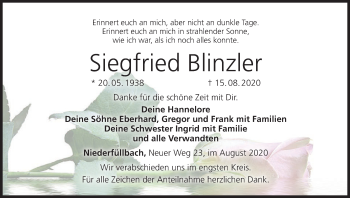 Anzeige von Siegfried Blinzler von MGO