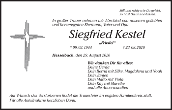 Anzeige von Siegfried Kestel von MGO