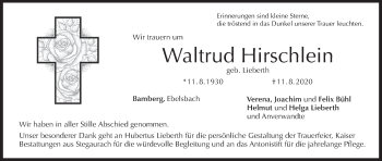 Anzeige von Waltrud Hirschlein von MGO
