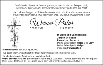 Anzeige von Werner Pistor von MGO