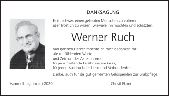 Anzeige von Werner Ruch von MGO