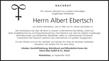 Anzeige von Albert Ebertsch von MGO