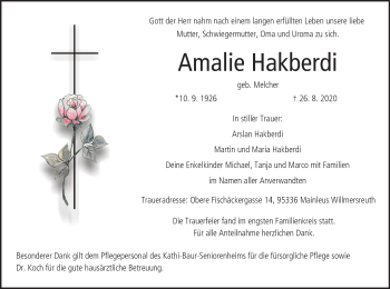 Anzeige von Amalie Hakberdi von MGO