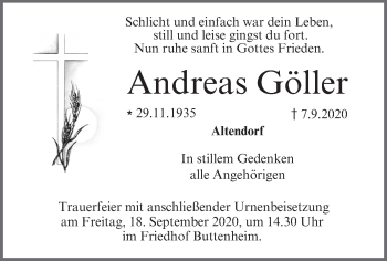 Anzeige von Andreas Göller von MGO