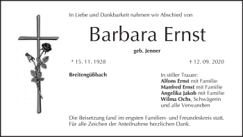 Anzeige von Barbara Ernst von MGO
