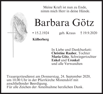 Anzeige von Barbara Götz von MGO