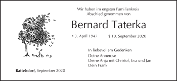 Anzeige von Bernard Taterka von MGO