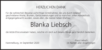 Anzeige von Blanka Liebsch von MGO