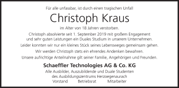 Anzeige von Christoph Kraus von MGO