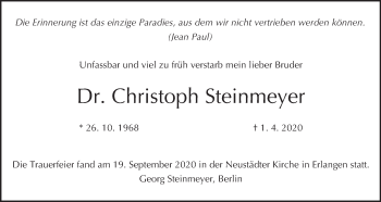 Anzeige von Christoph Steinmeyer von MGO