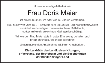 Anzeige von Doris Maier von MGO
