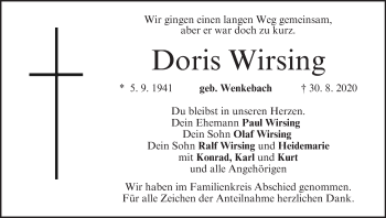 Anzeige von Doris Wirsing von MGO
