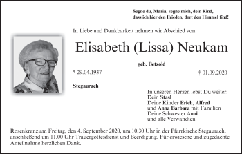 Anzeige von Elisabeth Neukam von MGO