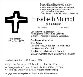 Anzeige von Elisabeth Stumpf von MGO