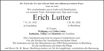 Anzeige von Erich Lutter von MGO