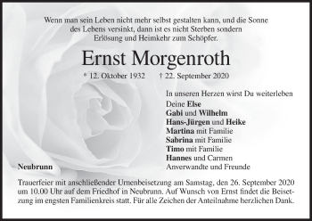Anzeige von Ernst Morgenroth von MGO