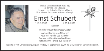 Anzeige von Ernst Schubert von MGO