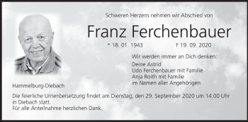 Anzeige von Franz Ferchenbauer von MGO