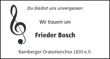 Anzeige von Frieder Bosch von MGO