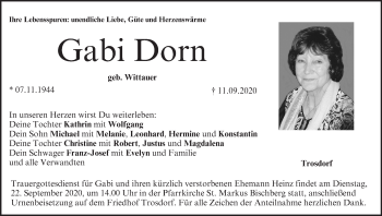 Anzeige von Gabi Dorn von MGO