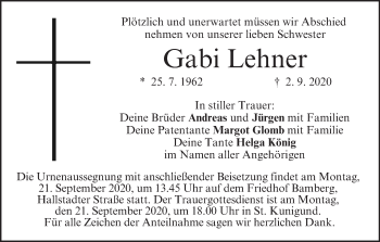 Anzeige von Gabi Lehner von MGO