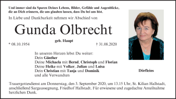 Anzeige von Gunda Olbrecht von MGO