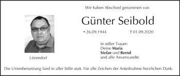 Anzeige von Günter Seibold von MGO