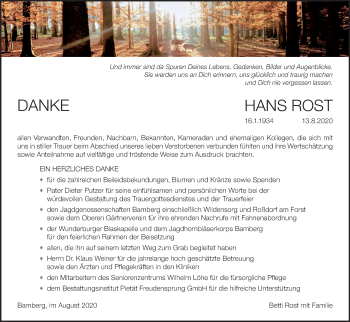 Anzeige von Hans Rost von MGO