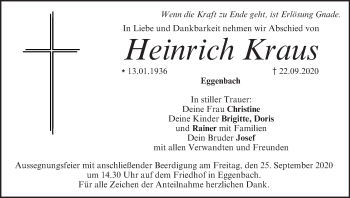 Anzeige von Heinrich Kraus von MGO