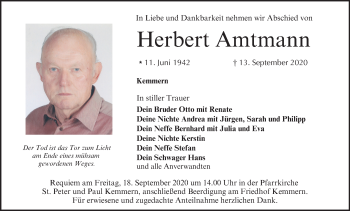 Anzeige von Herbert Amtmann von MGO