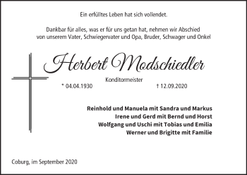 Anzeige von Herbert Modschiedler von MGO