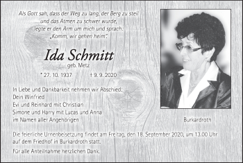 Anzeige von Ida Schmitt von MGO