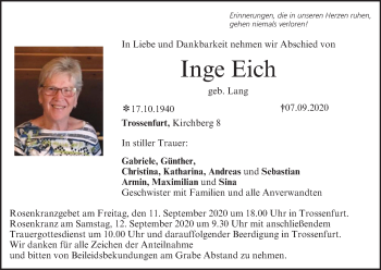 Anzeige von Inge Eich von MGO