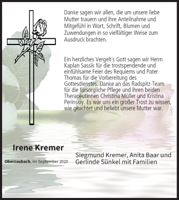 Anzeige von Irene Kremer von MGO