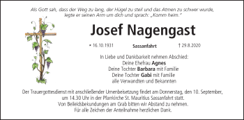 Anzeige von Josef Nagengast von MGO