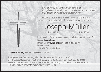 Anzeige von Joseph Müller von MGO