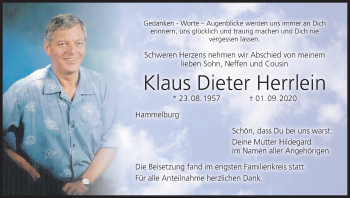 Anzeige von Klaus Dieter Herrlein von MGO