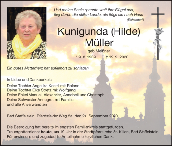 Anzeige von Kunigunda Müller von MGO