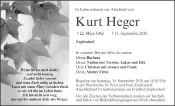 Anzeige von Kurt Heger von MGO