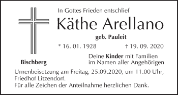 Anzeige von Käthe Arellano von MGO