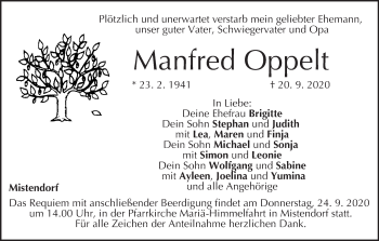 Anzeige von Manfred Oppelt von MGO