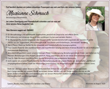 Anzeige von Marianne Schmuck von MGO