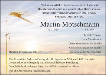 Anzeige von Martin Motschmann von MGO