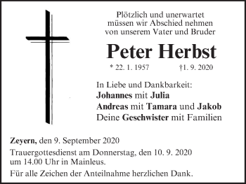 Anzeige von Peter Herbst von MGO