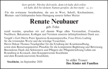 Anzeige von Renate Neubauer von MGO