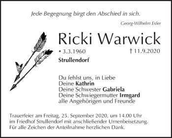 Anzeige von Ricki Warwick von MGO