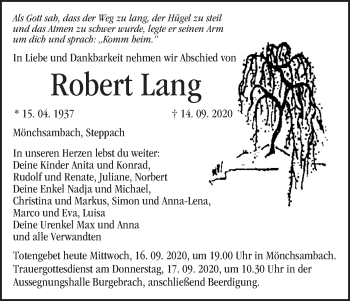 Anzeige von Robert Lang von MGO
