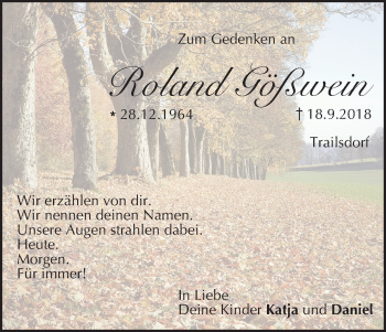 Anzeige von Roland Gößwein von MGO