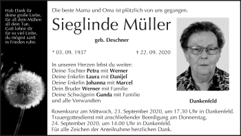 Anzeige von Sieglinde Müller von MGO