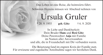 Anzeige von Ursula Gruler von MGO